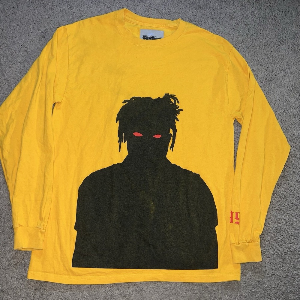 999 Shirt Mens‎ size Medium Yellow Red Eye Juice WRLD World Long Sleeve